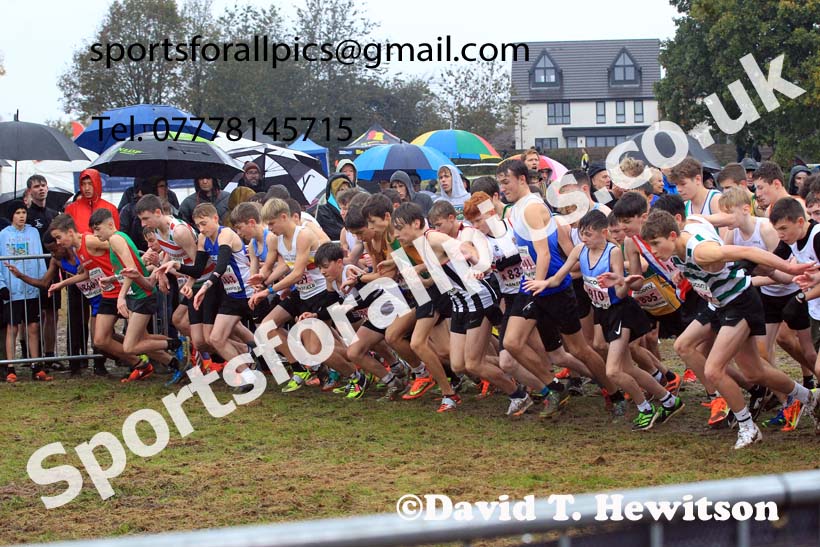Boys Under-15s 2023 National Cross Country Relays, Berry Hill Park, Mansfield.  Photo: David T. Hewitson/Sports for All Pics
